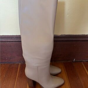 Marc Fisher Cream Heeled Boots